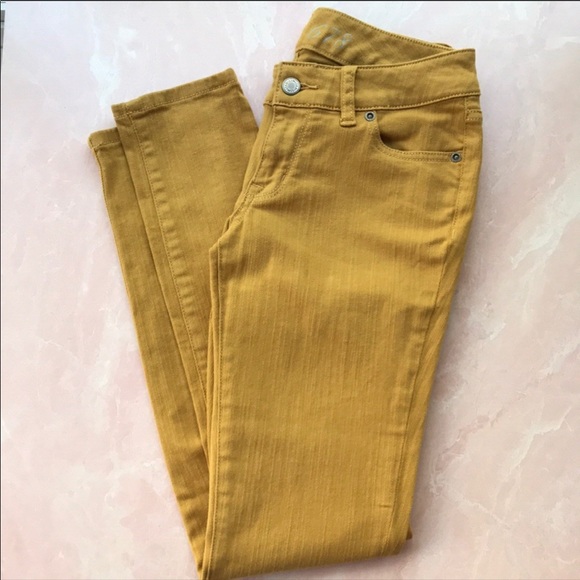 The Limited 678 Skinny Denim in Mustard Sz 0 - Picture 5 of 8